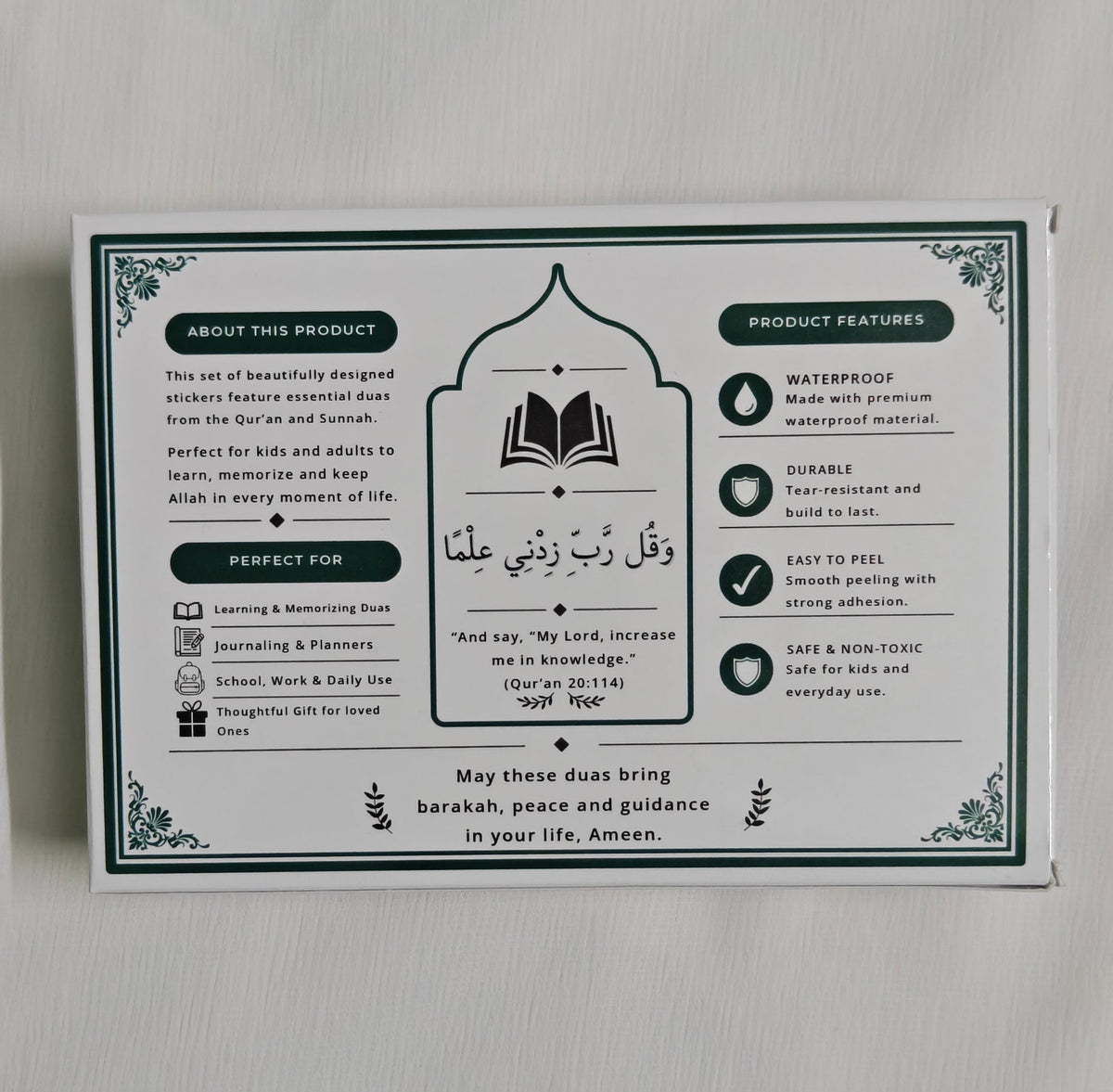 ISLAMIC DUA STICKERS – Daily Dua Reminders [15 Dua set]